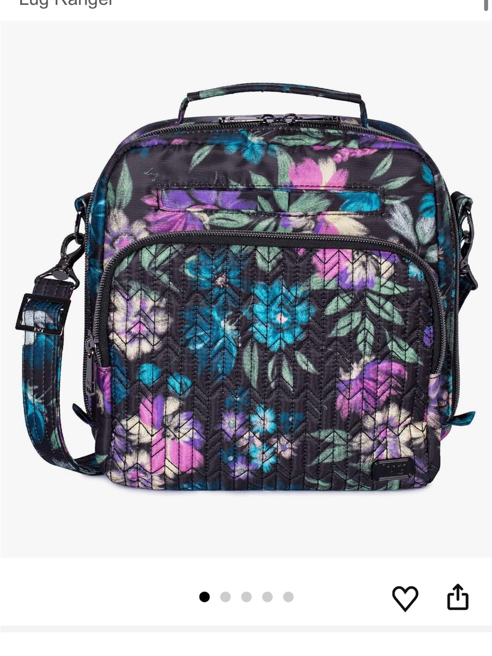 Lug Ranger Bloom Black Floral Crossbody Bag with Clutch